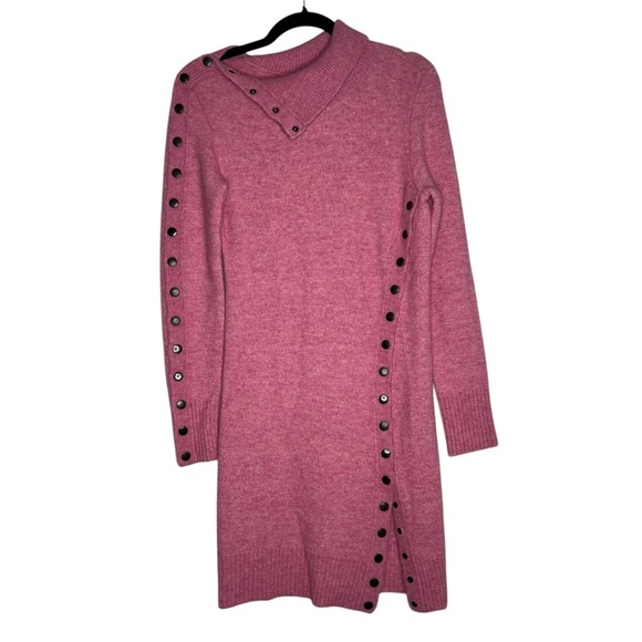 Isabel Marant Marina Pink Sweater Mini Dress with Button Details size 38/Size 6 - Picture 2 of 5
